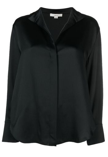 Vince long-sleeved silk blouse - Schwarz