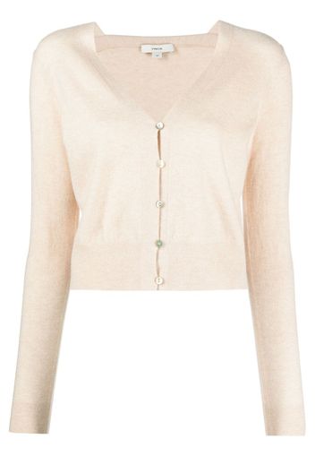 Vince V-neck wool-blend cardigan - Nude