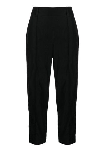 Vince Plissierte Cropped-Hose - Schwarz