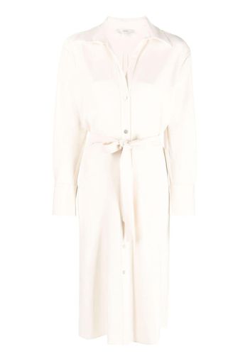 Vince tied-waist shirt midi dress - Nude