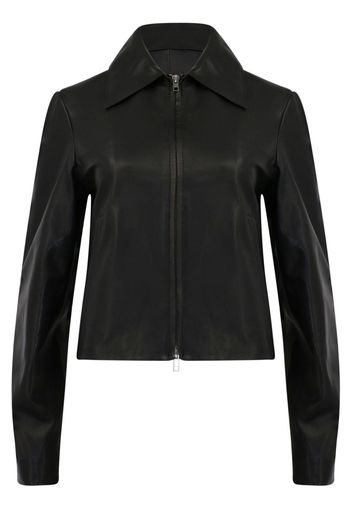 Vince zip-up leather jacket - Schwarz