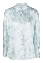 Vince Dahlia floral-print silk shirt - Blau