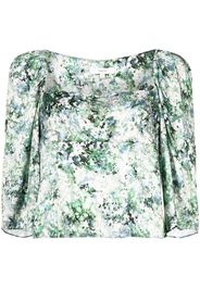 Vince floral-print square-neck blouse - Grün