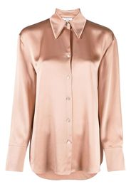 Vince pointed-collar button-front silk shirt - Rosa