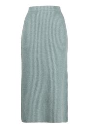 Vince ribbed-knit straight skirt - Grün