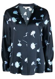 Vince floral print silk blouse - Blau