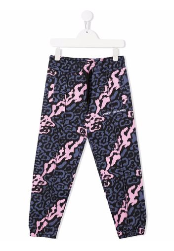 Vision Of Super Kids leopard-print track pants - Schwarz