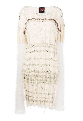 VITELLI multi-knit midi jumper dress - Nude