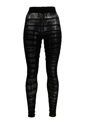 VITELLI sheer-panel detail leggings - Schwarz