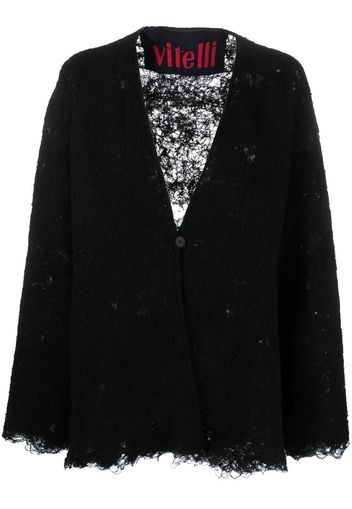 VITELLI distressed-effect knit cardigan - Schwarz