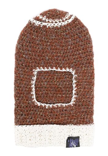 VITELLI contrast-stitch crochet-knit balaclava - Braun