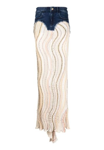 VITELLI knitted-panel maxi skirt - Blau