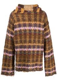 VITELLI checked recycled wool hoodie - Braun