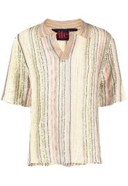 VITELLI vertical stripe-print polo shirt - Nude