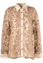 VITELLI distressed-effect long-sleeve shirt - Nude