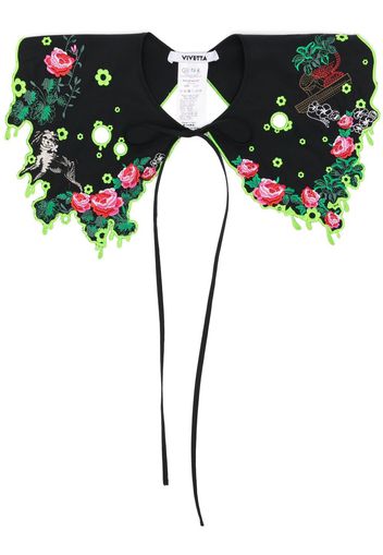 Vivetta floral-embroidered collar - Schwarz