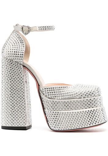 Vivetta crystal-embellished platform pumps - Nude