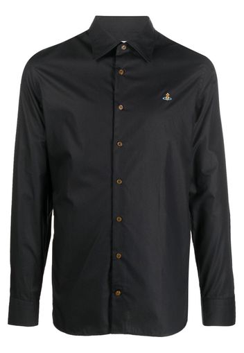 Vivienne Westwood orb-embroidered organic-cotton shirt - Schwarz