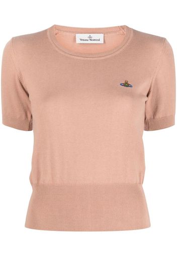 Vivienne Westwood Orb-embroidered knitted top - Nude