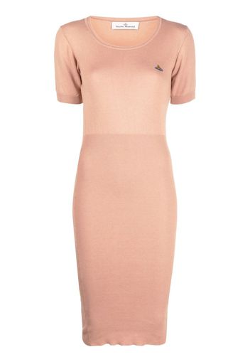 Vivienne Westwood Orb-logo knitted midi dress - Nude