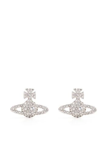 Vivienne Westwood crystal-embellished logo stud earring - Silber