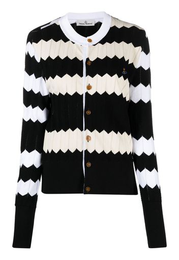 Vivienne Westwood zig-zag stripe cardigan - Weiß