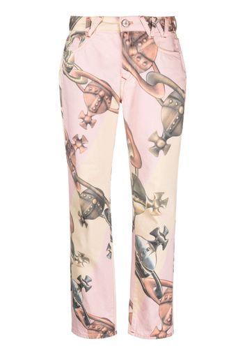 Vivienne Westwood Harris logo-print cotton jeans - Rosa