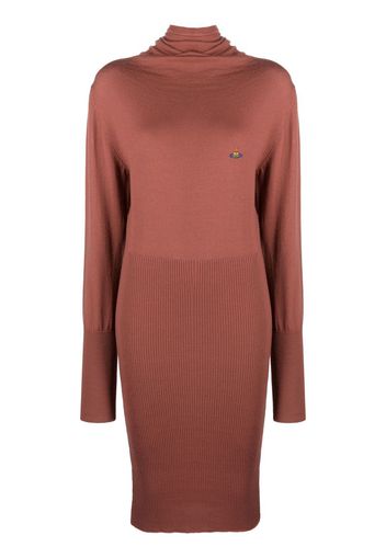 Vivienne Westwood Orb-detail roll-neck sweater dress - Orange