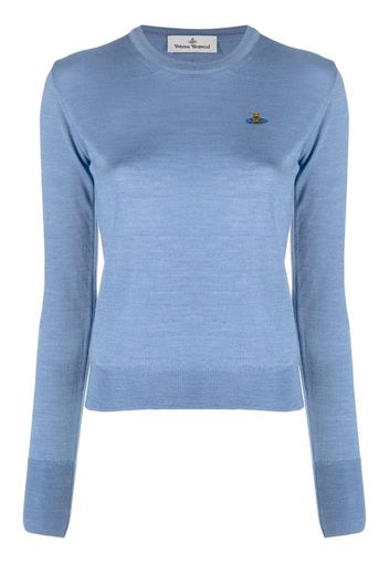 Vivienne Westwood Orb-embroidery fine-knit jumper - Blau