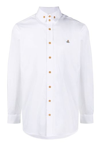 Vivienne Westwood embroidered-Orb poplin shirt - Weiß