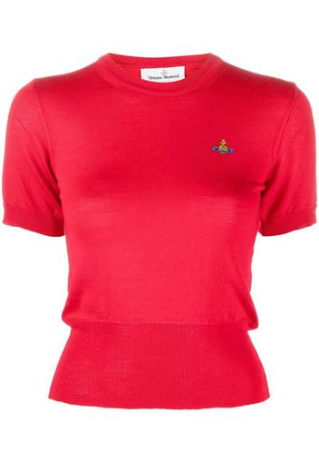 Vivienne Westwood embroidered-Orb knit top - Rot