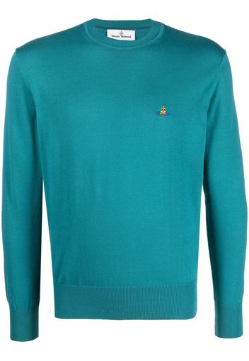 Vivienne Westwood Orb-embroidery cotton jumper - Blau