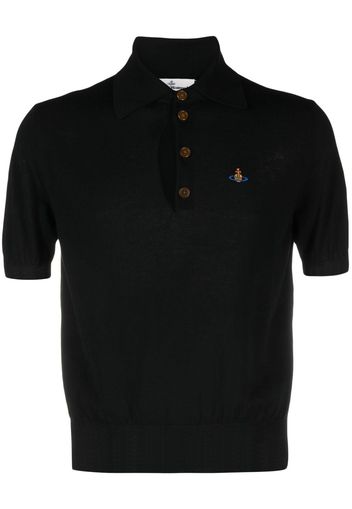 Vivienne Westwood Orb cut-out detail polo shirt - Schwarz