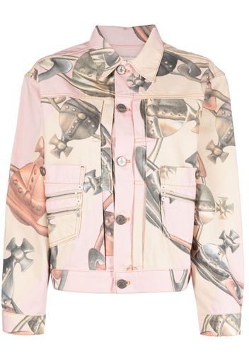 Vivienne Westwood Orb-print cotton biker jacket - Rosa