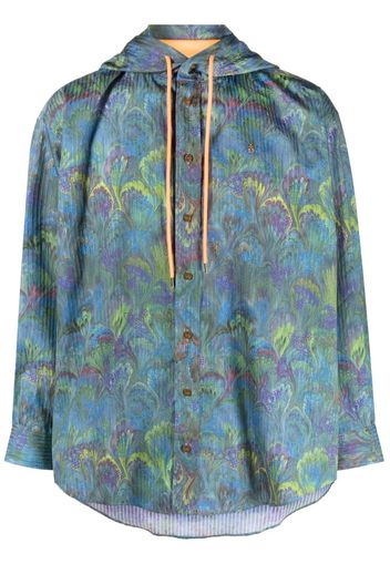 Vivienne Westwood graphic-print hooded shirt - Blau