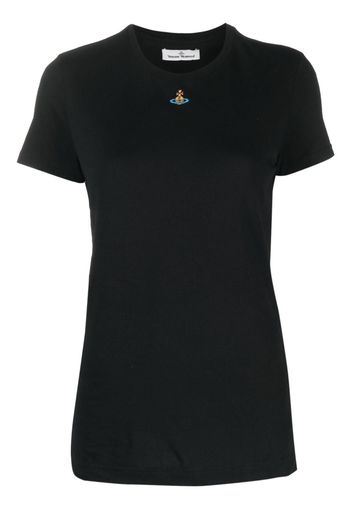 Vivienne Westwood Orb logo-embroidery cotton T-shirt - Schwarz