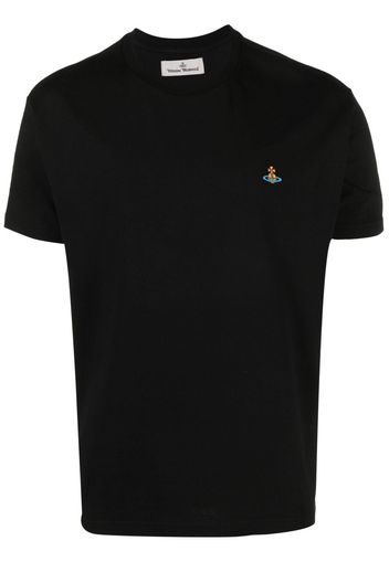 Vivienne Westwood Orb-embroidered cotton T-shirt - Schwarz