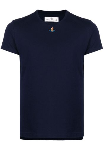 Vivienne Westwood Orb logo-embroidery cotton T-shirt - Blau