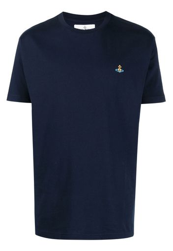 Vivienne Westwood Orb-embroidered cotton T-shirt - Blau