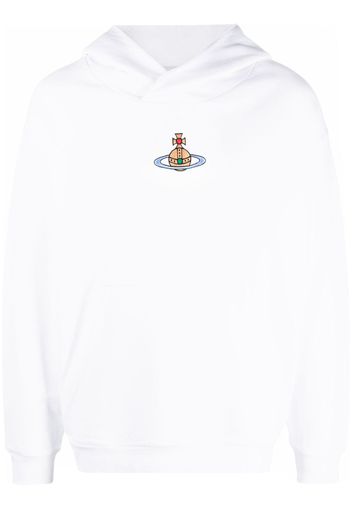 Vivienne Westwood Orb-embroidered organic-cotton hoodie - Weiß