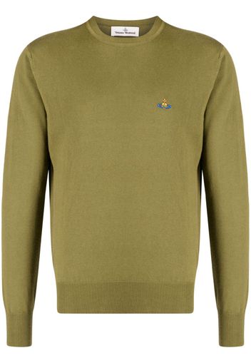 Vivienne Westwood Orb-embroidered crew neck jumper - Grün