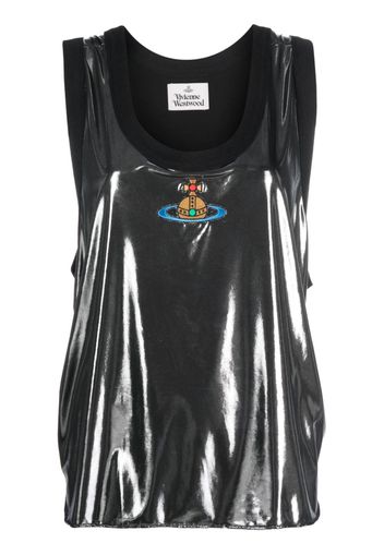 Vivienne Westwood laminated Orb-embroidered tank top - Silber