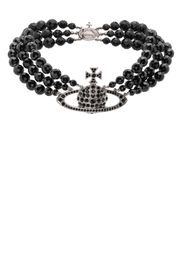 Vivienne Westwood Messaline Orb three-row chocker - Schwarz