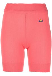 Vivienne Westwood embroidered-logo ribbed-knit shorts - Rosa