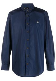 Vivienne Westwood embroidered-Orb poplin shirt - Blau