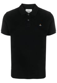 Vivienne Westwood Orb-embroidered organic cotton polo shirt - Schwarz