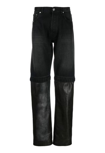 VTMNTS bleach-panel straight-leg jeans - Schwarz