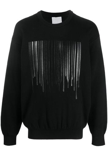 VTMNTS melting logo-print knit sweater - Schwarz