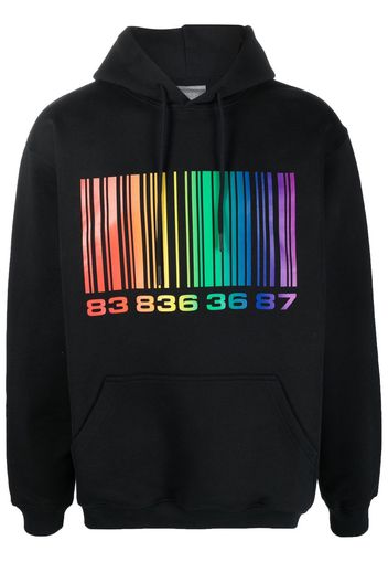 VTMNTS barcode-print long-sleeve hoodie - Schwarz