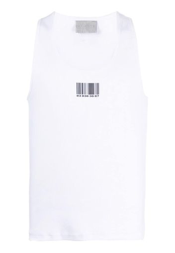 VTMNTS barcode-print cotton tank top - Weiß